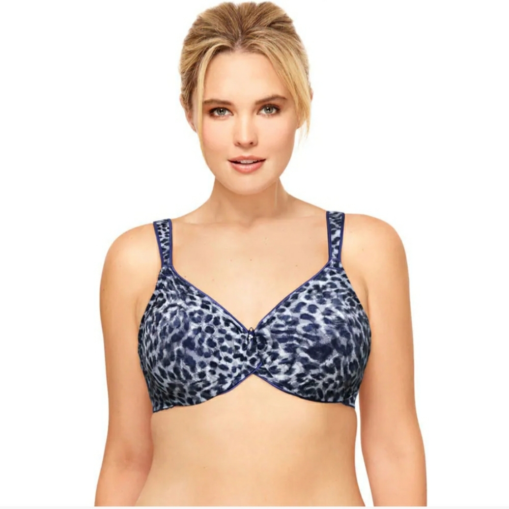 BNWT Wacoal Awareness Bra Blue Leopard, 38DD